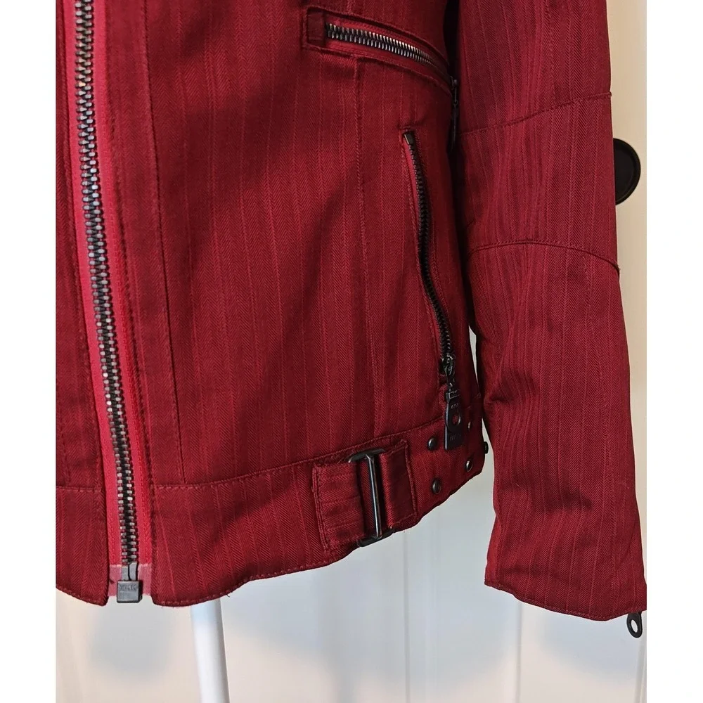 NILS Ski Snow Jacket Womens 6 Red‎ Hooded Waterproof 10k Breathable Herringbone